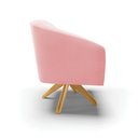 Ver imagem 4 de Kit 02 Poltronas Giratória Stella Suede Base Madeira MA30 - D’Rossi - Rosa Bebê