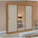 Ver imagem 1 de Guarda Roupa Saion 3 Portas com Espelho - AMENDOA CLEAN/OFF WHITE
