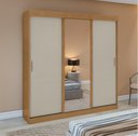 Ver imagem 1 de Guarda Roupa Saion 3 Portas com Espelho - AMENDOA CLEAN/OFF WHITE