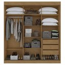 Ver imagem 2 de Guarda Roupa Saion 3 Portas com Espelho - AMENDOA CLEAN/OFF WHITE