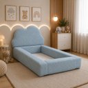 Ver imagem 5 de Cama Infantil Montessoriana c/ Colchão Antialérgico 100x1.75:Boucle Azul