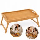 Ver imagem 7 de Mesa Bandeja Bambu 40x25cm Pes Dobraveis Cafe Cama Notebook Tablet Lanche Estudo Multiuso