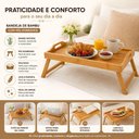Ver imagem 4 de Mesa Bandeja Bambu 40x25cm Pes Dobraveis Cafe Cama Notebook Tablet Lanche Estudo Multiuso