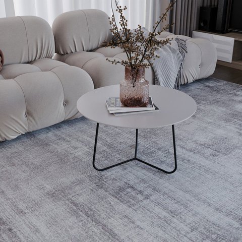 Mesa de Centro Trude Redonda 30cm x 67cm x 67cm Cinza