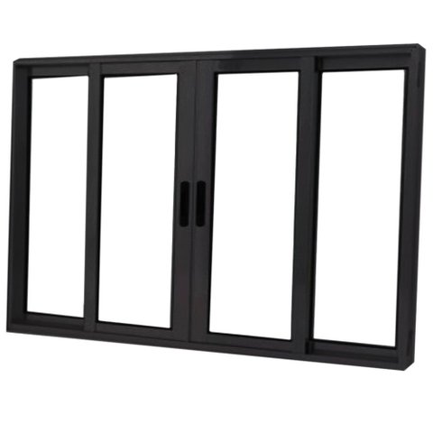 Janela Vitro 4 Folhas Alumínio Preto Linha 25:120 x 150