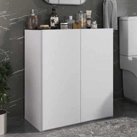 Balcão Multiuso Organizador para Banheiro 2 Portas 63cm Multimóveis MP5038 Branco