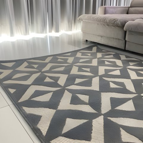 Tapete Atenas - 2,00m X 1,50m - Desenho 530 - Cinza - Via Star