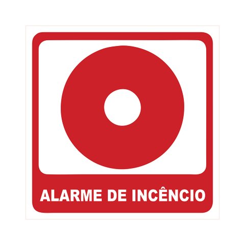 Placa de Sinalização de Emergência Bomba de Incêndio E3 20x20cm