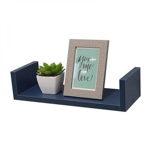 Prateleira em U 70x15cm Azul com Suporte Invisível