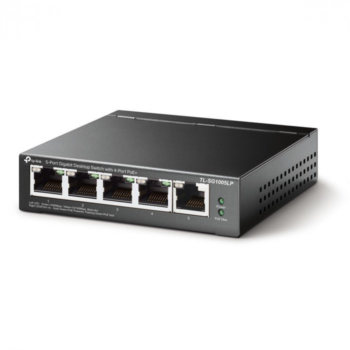 SWITCH GIGABIT PROFISSIONAL 10/100/1000 C/ 5 PORTAS (SENDO 4 POE) TL-SG1005LP SMB TP-Link TPN0327 - 2