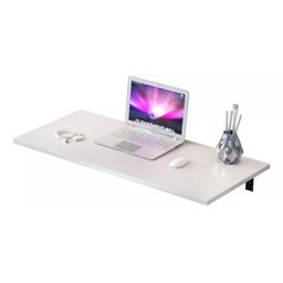 Mesa de Parede Dobrável Suspensa com Suporte 90x38 Branco - 4