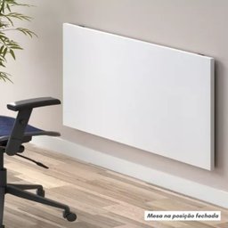 Mesa de Parede Dobrável Suspensa com Suporte 90x38 Branco - 5