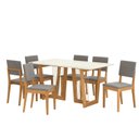 Ver imagem 2 de Conjunto Mesa Clara com 6 Cadeiras em Madeira Maciça