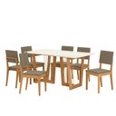 Ver imagem 2 de Conjunto Mesa Clara com 6 Cadeiras em Madeira Maciça