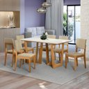 Ver imagem 1 de Conjunto Mesa Clara com 6 Cadeiras em Madeira Maciça