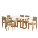 Ver imagem 2 de Conjunto Mesa Clara com 6 Cadeiras em Madeira Maciça