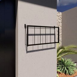 Lixeira de Parede Externa Retrátil Muro Residencial Cesto de Lixo Grande de Rua em Aço Preto - 6