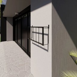 Lixeira de Parede Externa Retrátil Muro Residencial Cesto de Lixo Grande de Rua em Aço Preto - 5