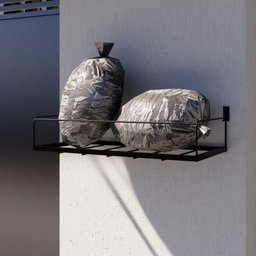 Lixeira de Parede Externa Retrátil Muro Residencial Cesto de Lixo Grande de Rua em Aço Preto - 3