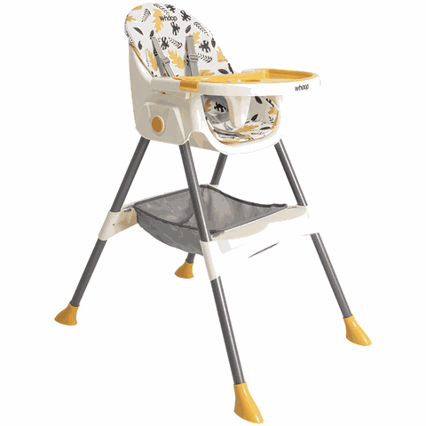 Cadeirinha de Alimentação Kiddo Papinha 2 em 1 Amarela Folhas
