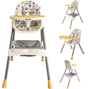 Ver imagem 2 de Cadeirinha de Alimentação Kiddo Papinha 2 em 1 Amarela Folhas