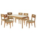 Ver imagem 2 de Conjunto Mesa Petra com 6 Cadeiras Madeira Maciça Bege