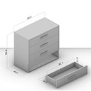 Ver imagem 3 de Cômoda Organizadora 90cm com 4 Gavetas 240832 Linha Valência Politorno