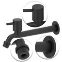 Ver imagem 2 de Torneira Tanque/jardim/cozinha Reta Preto/black Parede 22cm