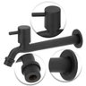Torneira Tanque/jardim/cozinha Reta Preto/black Parede 22cm - 2