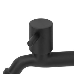 Torneira Tanque/jardim/cozinha Reta Preto/black Parede 22cm - 4
