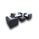 Ver imagem 2 de Jogo de Sofá, Poltronas e Mesa em Alumínio Paris em Fibra Sintética - Área, Jardim, Edícula, - Preto