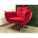 Ver imagem 5 de Poltrona Decorativa Giratória 1 Lugar Vermelho 1043 Ana