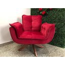 Ver imagem 2 de Poltrona Decorativa Giratória 1 Lugar Vermelho 1043 Ana