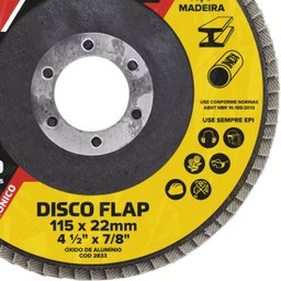 Disco Lixa Flap Cônico 115mm Grão 36 Madeira Aço Desbaste | 05 Un - 4
