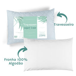 Travesseiro Select Luxo Fibra Importada com Fronha 100% Algodão Percal 150 Fios - 2