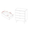 Ver imagem 2 de Cômoda Casal Cm-8026 C/ 4 Gavetas Amêndoa - Tecno Mobili