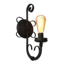 Ver imagem 6 de Arandela Negra de Ferro Rustica 01 Lampada de Parede Libertas Rosas Artesanato Arandela Rococo Maior