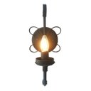 Ver imagem 4 de Arandela Negra de Ferro Rustica 01 Lampada de Parede Libertas Rosas Artesanato Arandela Rococo Maior