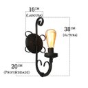 Ver imagem 2 de Arandela Negra de Ferro Rustica 01 Lampada de Parede Libertas Rosas Artesanato Arandela Rococo Maior
