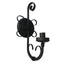 Ver imagem 7 de Arandela Negra de Ferro Rustica 01 Lampada de Parede Libertas Rosas Artesanato Arandela Rococo Maior