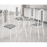 Conjunto Tubular Branco Mesa Tampo Vidro 80cm C/ 4 Cadeiras Branco BM Tubulares CJ 4 C:03/B:040 - C1 - 1