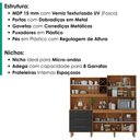 Ver imagem 4 de Kit Cozinha 7 Portas 3 Gavetas 208 cm Atria Cinamomo Preto Zanz