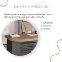Ver imagem 7 de Escrivaninha Mesa Escritório Robusta e Funcional Lado Direito 4 Gavetas 180cm Nogal e Preto Marrom Artany
