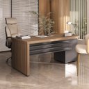 Ver imagem 5 de Mesa Executiva Premium para Escritório 4 Gavetas Elegante e Funcional