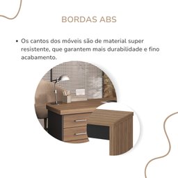 Mesa Executiva Premium para Escritório 4 Gavetas Elegante e Funcional - 17