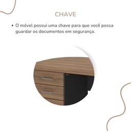 Mesa Executiva Premium para Escritório 4 Gavetas Elegante e Funcional - 10
