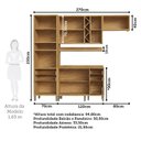 Ver imagem 4 de Armário de Cozinha Compacta Modulada 4 Peças 8 Portas com Vidro e sem Tampo 100% MDF Barbados Espresso Móveis Bege/Amêndoa/Off White