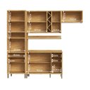 Ver imagem 5 de Armário de Cozinha Compacta Modulada 4 Peças 8 Portas com Vidro e sem Tampo 100% MDF Barbados Espresso Móveis Bege/Amêndoa/Off White