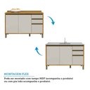 Ver imagem 6 de Armário de Cozinha Compacta Modulada 4 Peças 9 Portas com Vidro e Tampo 100% MDF Barbados Espresso Móveis Bege/Amêndoa/Off White