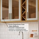 Ver mais imagens de Armário de Cozinha Compacta Modulada 4 Peças 9 Portas com Vidro e Tampo 100% MDF Barbados Espresso Móveis Bege/Amêndoa/Off White